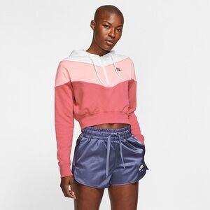 Nike Sportswear Heritage 1/2-Zip Cropped Hoodie | M